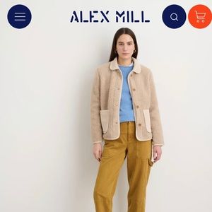 Alex Mill Sherpa Work Jacket - Small - Natural
